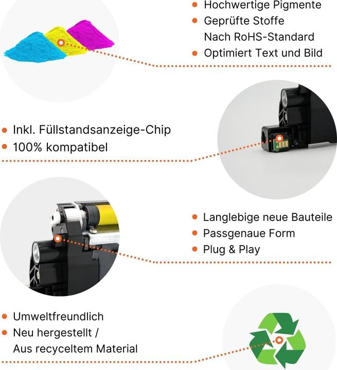 Image du produit Hermex Cartouches d'impression compatibles HP Color LaserJet 2500L (M, Y, C)