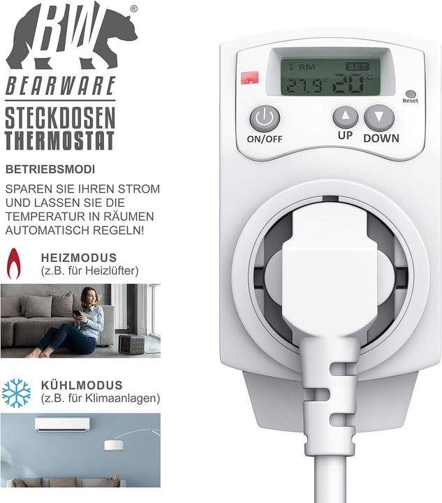Produktbild CSL Steckdosenthermostat, Weiss