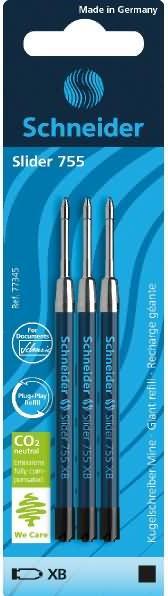 Actual product image Schneider 3 Slider 755 ballpoint refills XB black (Refill unit, Black, 7 mm)