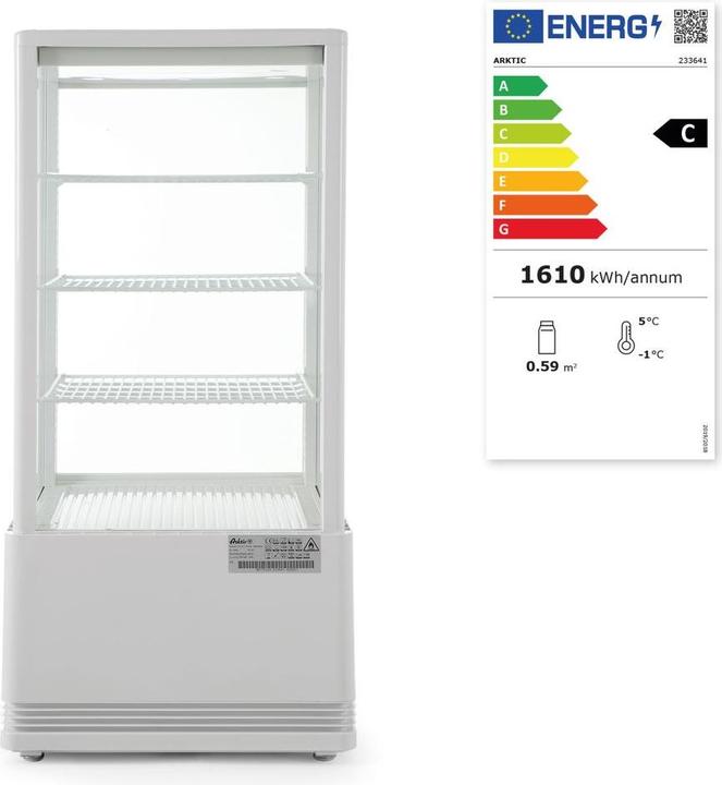 Energie-Label Hendi Arktic Aufsatz Kühlvitrine (78 l)