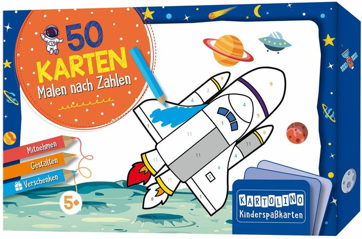 Actual product image 50 cards Colour by numbers - Space