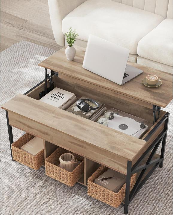 Actual product image Vasagle Couchtisch hellbraun 95,0 x 60,0 x 48,0 / 62,0 cm
