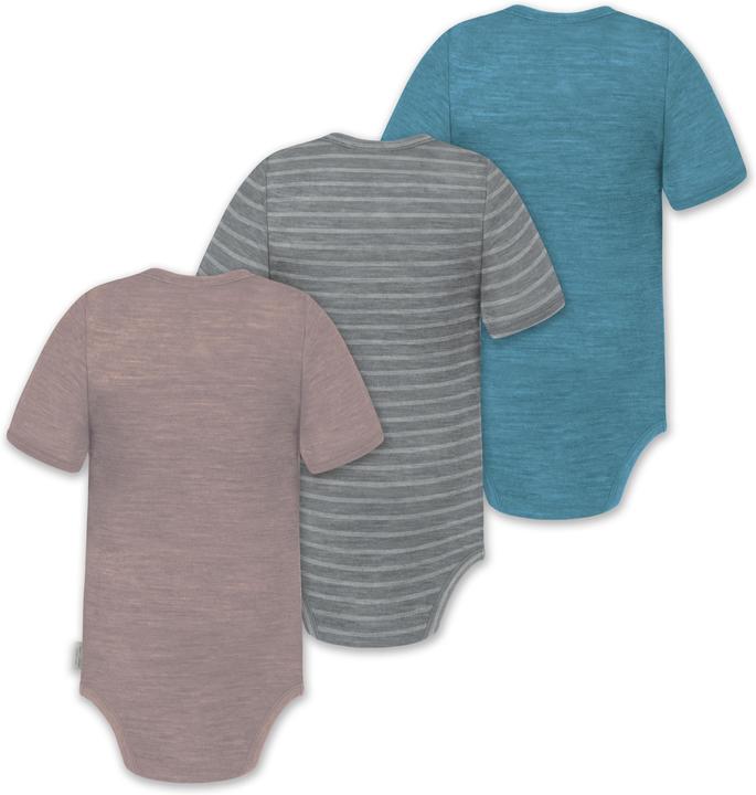 Actual product image Normani Set of 3 baby merino short-sleeved body "Tihoi" - 9319 (92)