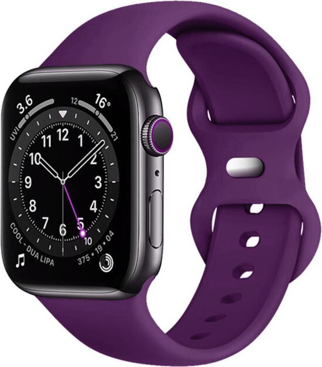 Techsuit - Watchband (W031) - Apple Watch 1/2/3/4/5/6/7/8/9/10/SE/SE 2 (38/40/41/42mm) - Dark Purple (Silikon)
