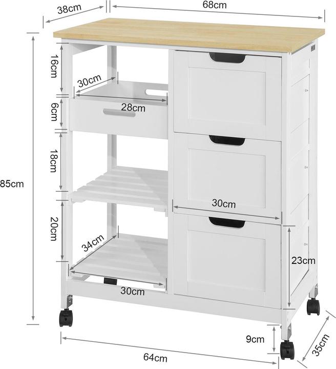 Actual product image SoBuy Kitchen trolley