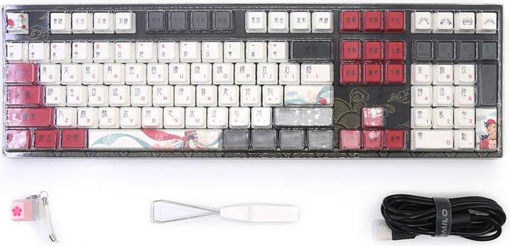 Produktbild Varmilo VEA108 Beijing Opera Gaming Tastatur, MX-Brown, weisse LED - US Layout (US, Kabelgebunden)