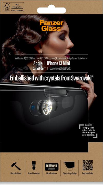 Image du produit PanzerGlass Protection d'écran CF Cam Slider AB (1 pièce(s), Apple iPhone 13 mini)