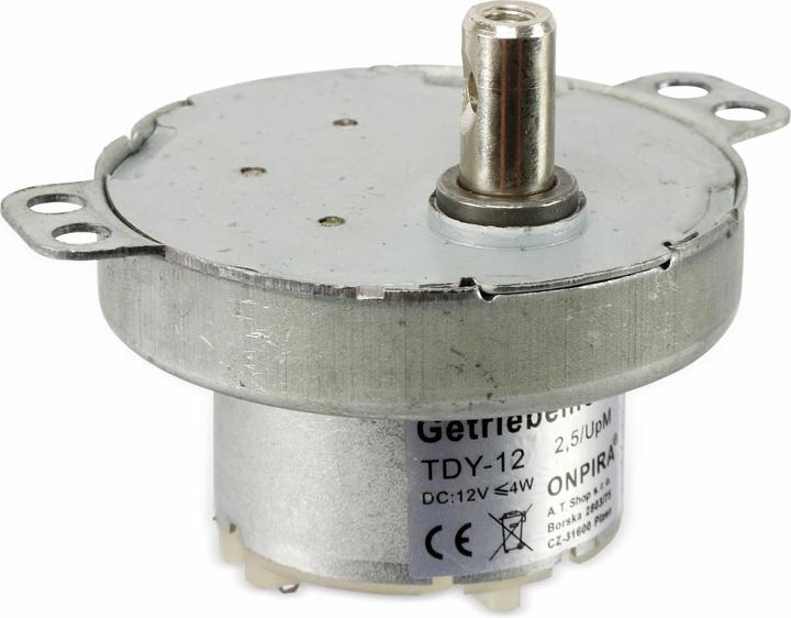Produktbild Eneroid Getriebemotor TDY-12, 12V-, 2,5U/min, Ø 50mm, Welle 7x12mm