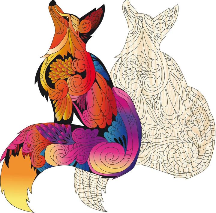 Immagine prodotto Philos Puzzle in legno Artefact 2 in 1 Fox (143 pezzi)