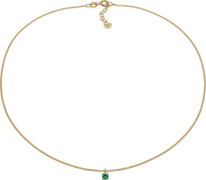 Immagine prodotto Elli Collana Choker Smeraldo Sintetico Argento 925 Placcato Oro (Argento 925, 36 cm)