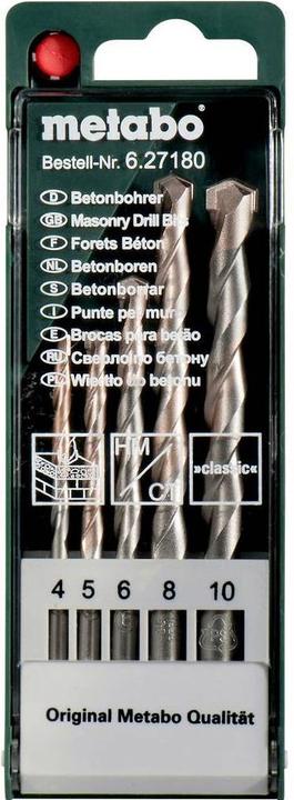 Produktbild Metabo Beton Bohrerkassette (4 mm, 5 mm, 6 mm, 8 mm, 10 mm)