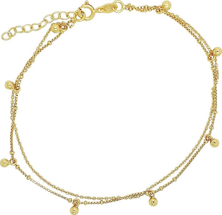Actual product image Leyda Foot chain double (gold-plated 750 / 18 K gold, Silver 925, 26 cm)