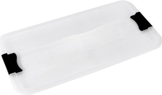 Produktbild keeeper Aufbewahrungsbox "konrad", mit Rollen, 83 Liter Box und Deckel: natur-transparent / Clips: anthrazit (83 l)