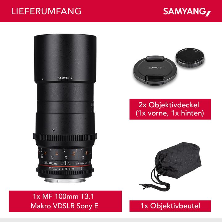 Actual product image Samyang 100mm T3.1 Sony E-Mount (Sony E, full size)