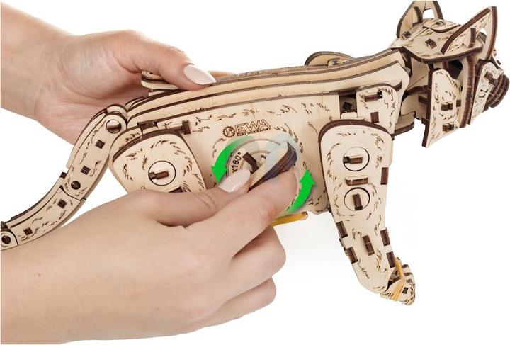 Actual product image Eco Wood Art Mechanical 3D wooden-puzzle - Kitten (natural wood)