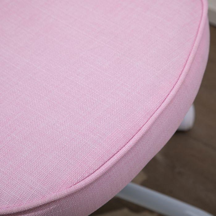Image du produit Swisshandel24 Fauteuil de direction Chaise d'ordinateur en forme de coeur Rose Tissu en lin
