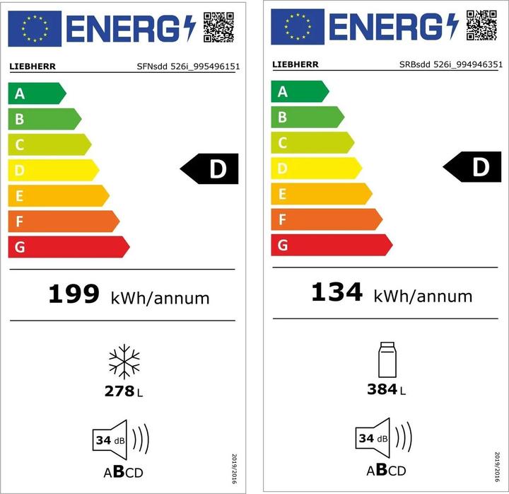 Etichetta energetica Liebherr XRFsd 5265 Prime (384 l)