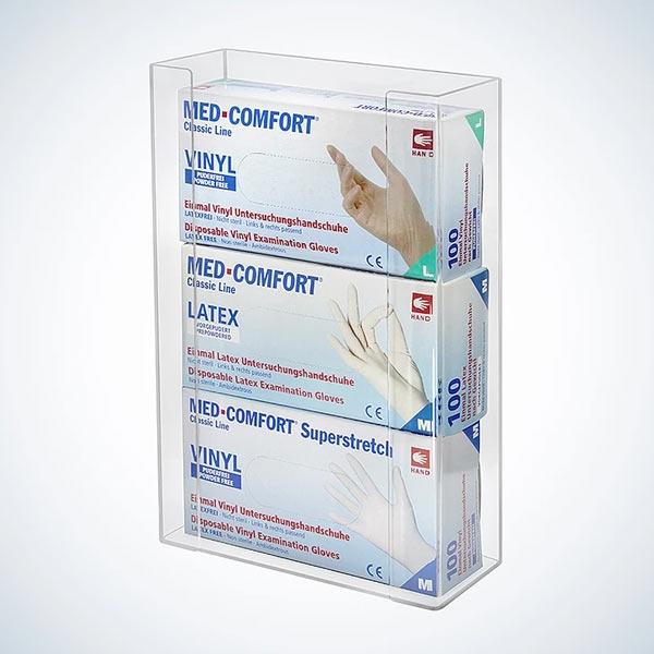 Produktbild Ampri Handschuhboxenhalter aus Acryl für drei Dispenser