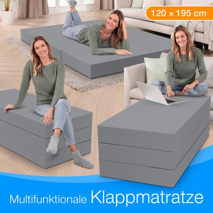 Image du produit Bestschlaf Klappmatratze, 3-teilige Faltmatratze, Reisebett, Gästematratze (120 x 195 cm, Noyau de mousse)