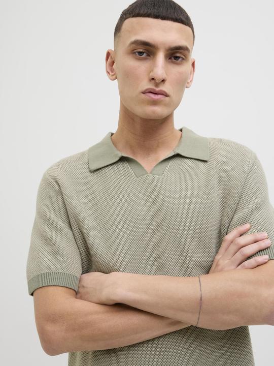 Actual product image Jack & Jones Jprcceaston Knit Split Neck Ss Sn (XXL)