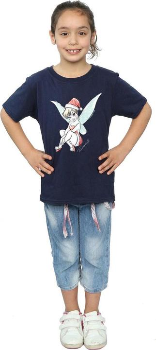 Actual product image Disney Girls Tinkerbell Christmas Fairy Cotton T-Shirt (140, 146)