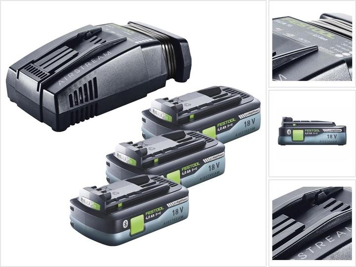 Produktbild Festool Energie Set 3x BP 18 Li 4,0 Ah HPC-ASI Akkupack 18V 4,0 Ah HighPower ( 3x 205034 ) + SCA 16