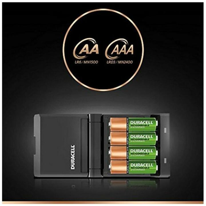 Actual product image Duracell Charger for CEF27 + batteries, 4 pcs. (4 pcs., AA, AAA, 1300 mAh, Rechargeable battery)