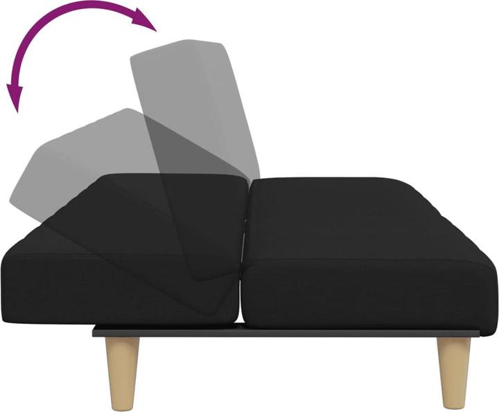 Actual product image VidaXL Sofa bed 2 seater with footstool Sofa bed daybed black fabric