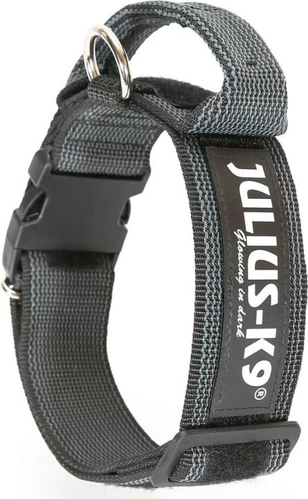 Produktbild Julius-K9 K9 C&G Halsbånd,m/håndtag, sort/grå, 50mm/47-67 (L, Hund, Hundesport)