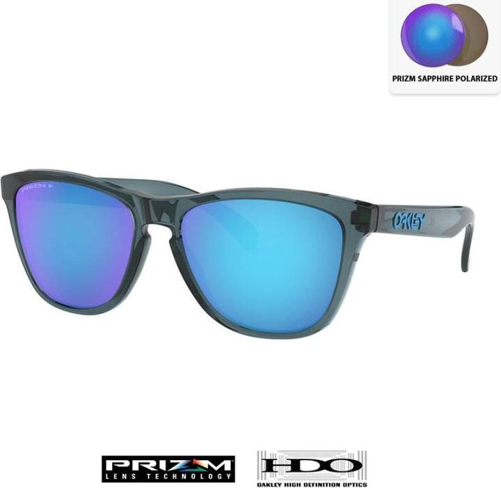 Oakley Lunettes de Soleil Frogskins - Verres Prizm Sapphire Polarisés - Monture Noir