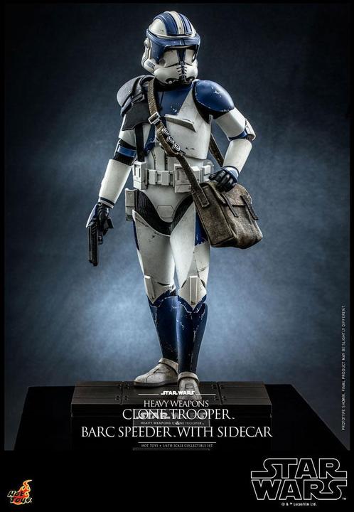Actual product image Hot Toys Star Wars The Clone Wars figurine 1/6 Heavy Weapons Clone Trooper & BARC Speeder with Sidecar 30 cm