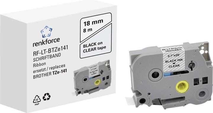 Produktbild Renkforce Schriftband RF-LT-BTZe141 Kompatibel ersetzt Brother TZe-141 18 mm B (1.80 cm, Transparent)