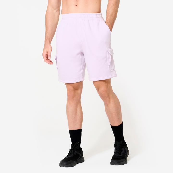 Domyos Shorts Herren Cargo Baumwolle - lila