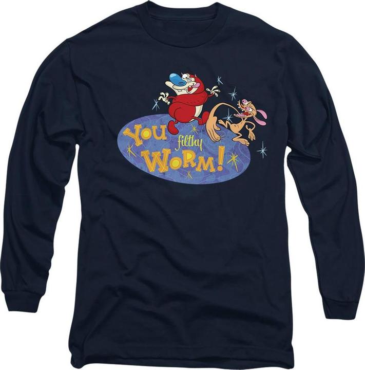 Actual product image Ren & Stimpy Unisex Adult You Filthy Worm! T-Shirt (S)