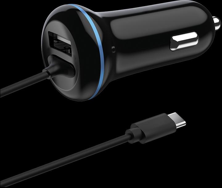 Image du produit 2GO Chargeur USB pour voiture Type C 12V/24V 2,4A, noir