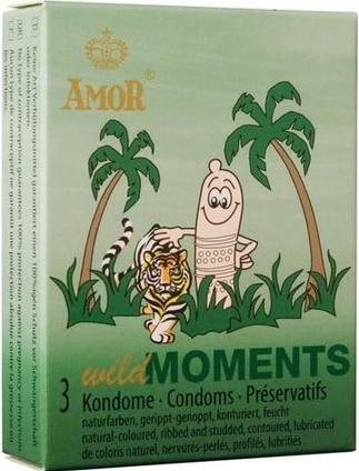 Productafbeelding Amor Wild Moments" 3 contourcondooms met groeven en noppen (3 Pcs.)