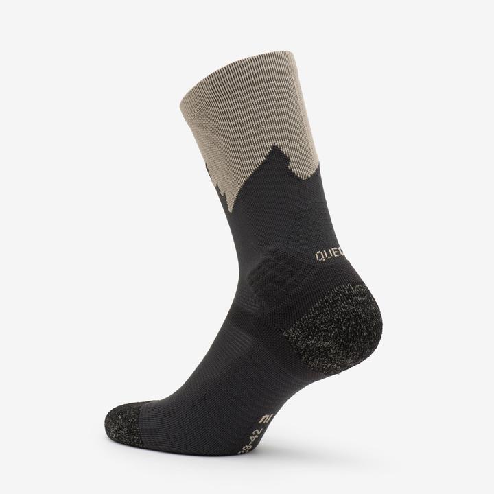 Image du produit Quechua Chaussettes randonnée - hike 500 high trendy khaki et gris x2 paires (39, 42)