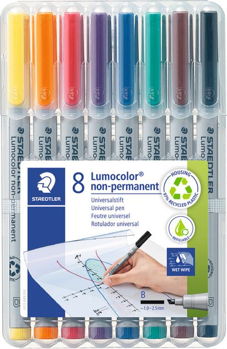 Produktbild Staedtler Lumocolor non-permanent (Mehrfarbig, 2.50 mm, 8 x)