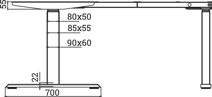 Produktbild OK-Line Höhenverstellbares Elektro-Schreibtisch-System TRD Flex
