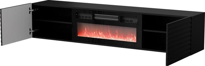 Image du produit Cama RTV Armoire TULA 183x35x37 noir mat + cheminée noire (183 x 35 x 37 cm)