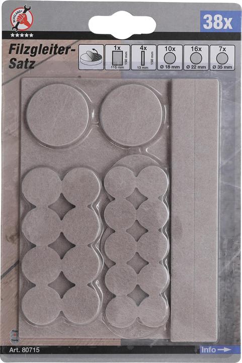 Actual product image BGS Felt Pad Set beige 38 pcs. (Felt gliders, 1 Piece)