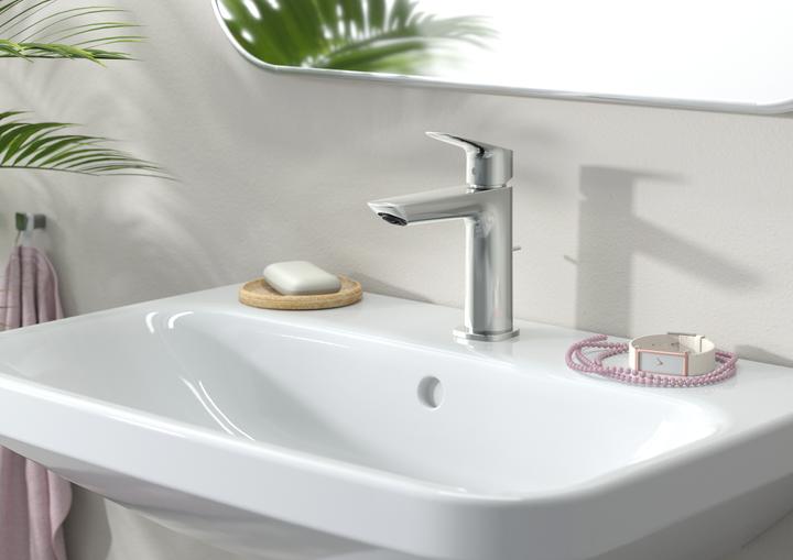 Actual product image hansgrohe HG single lever washbasin mixer 110 LOGIS with PushOpen pop-up waste chrome