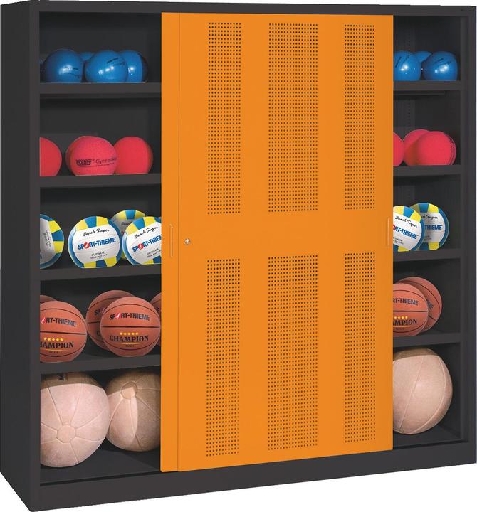 Produktbild C+P Ballschrank (HxBxT: 195x160x50 cm, mit Lochblech-Schiebetüren, Typ 4)