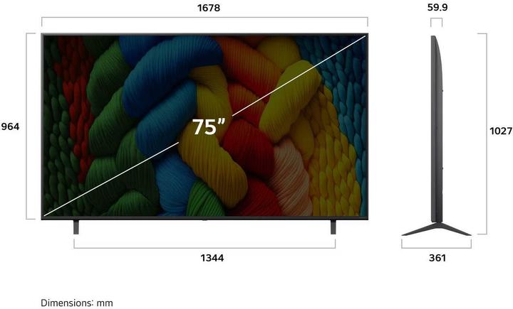 Immagine prodotto LG 75NANO80A6B (75", NANO80, LED, 4K, 2025)