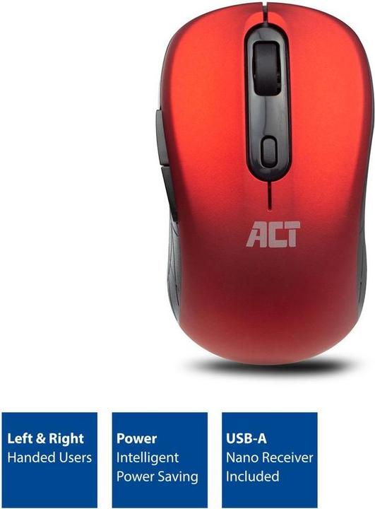 Wireless Mouse, USB nano receiver, 1600 dpi, red (Kabellos)