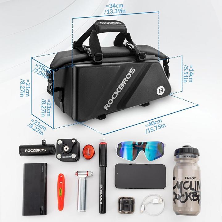 Produktbild Rockbros 30140090001 bicycle bag for trunk 11.6l - black (11.60 l, Gepäckträgertasche)