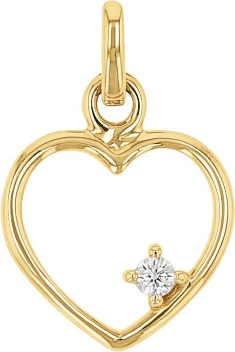 Amor Anhänger für Damen, Gold 375, Zirkonia synth. | Herz (Gold 375, 9 ct)