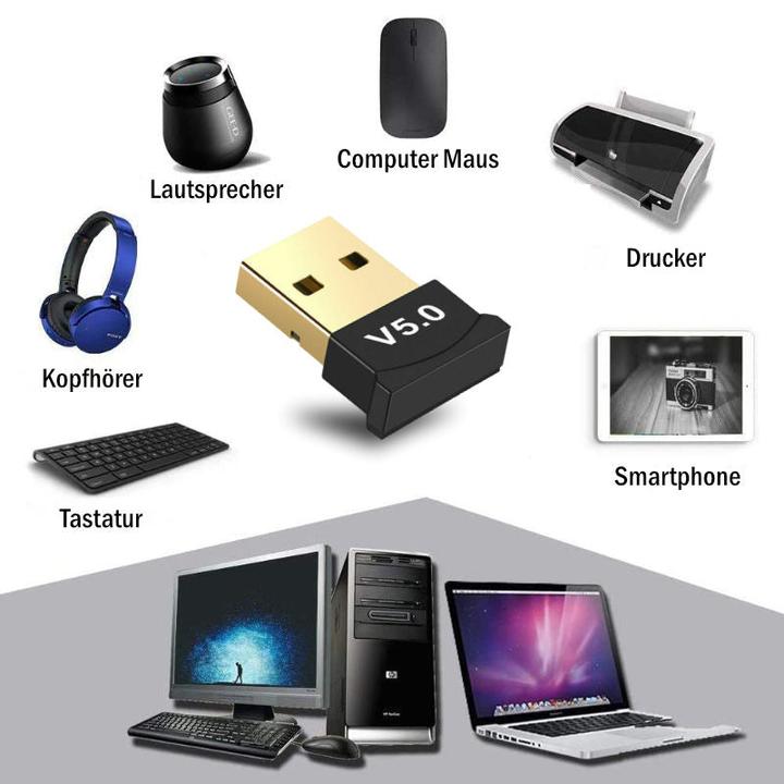 Actual product image Hermex Bluetooth 5.0 Adapter Dongle Bluetooth Plug (Transmitter & Receiver)