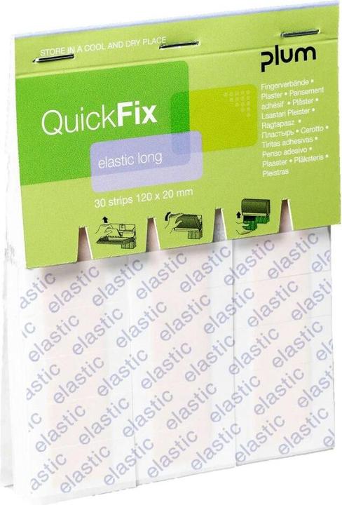 Plum Fingerverbände QuickFix Elastic Long, Nachfüllpack f. Spender, atmungsaktiv, 30 Stück (30 x)