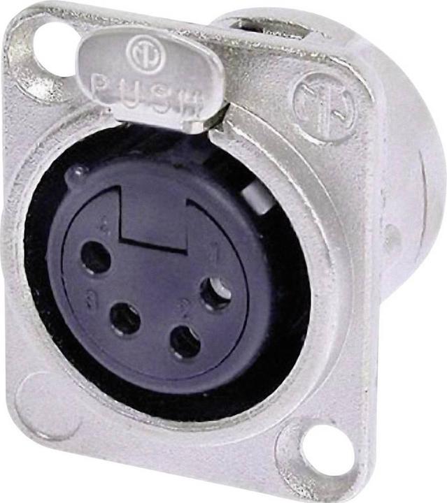 Image du produit Neutrik NC4FD-L-1 Connecteur XLR femelle à bride, contacts droits Nombre de pôles/broches : 4 (XLR)